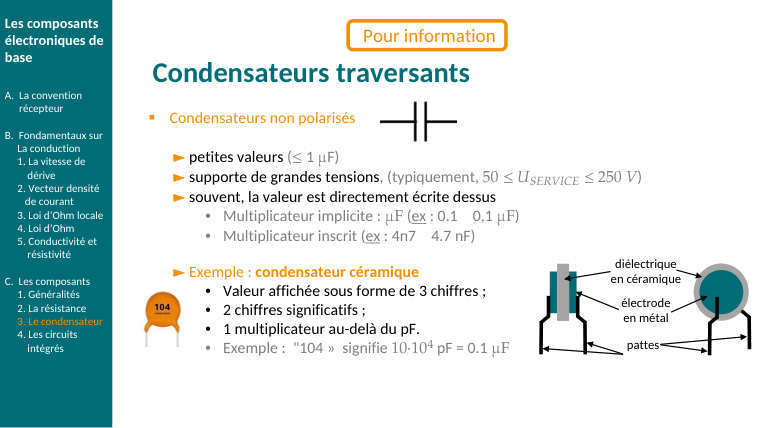 Diapo du cours : Condensateurs non polarisés