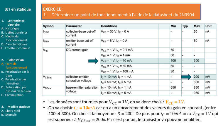 Diapo du cours : EXERCICE :